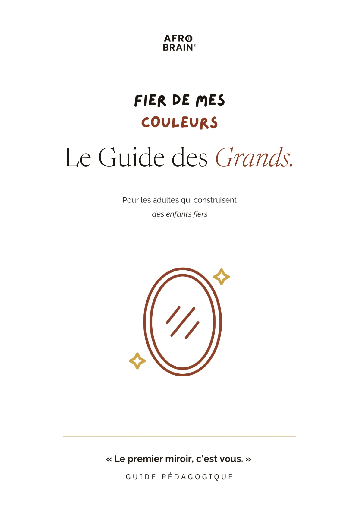 Couverture du Guide des Grands, miroir terracotta et accents dorés