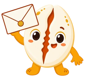 Kori, la mascotte AFRO BRAIN®, tend une enveloppe